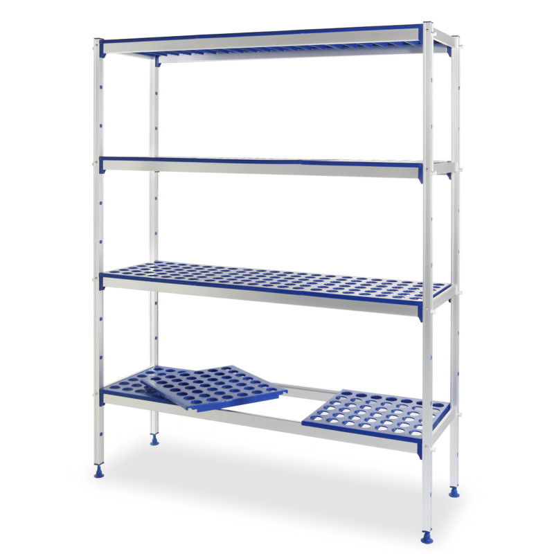 Aliuminio gastronominis laikymo lentynas virtuvei GN1/1 konteineriams, plotis 112cm