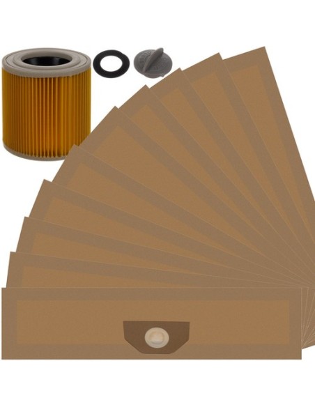 Dulkių siurblių maišeliai - 10 vnt + Malatec 22580 filtras