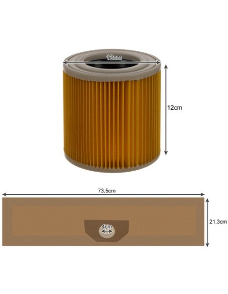 Dulkių siurblių maišeliai - 10 vnt + Malatec 22580 filtras