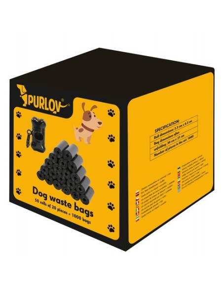 Ekskrementų maišelių rinkinys + dėklas Purlov 22812