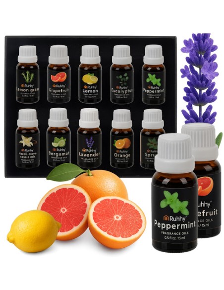Kvapieji aliejai - 10 vnt. rinkinys, 15 ml, Ruhhy 21938