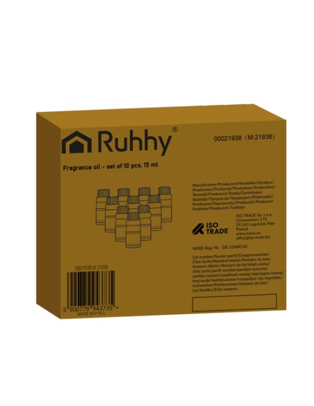 Kvapieji aliejai - 10 vnt. rinkinys, 15 ml, Ruhhy 21938