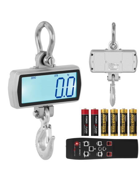 Laikymo kablio svarstyklės su nuotolinio valdymo pulteliu didelis LCD ekranas 1T 1000 / 0,5 kg Laikymo kablio svarstyklės su nuotolinio valdymo pulteliu didelis LCD ekranas 1T 1000 / 0,5 kg