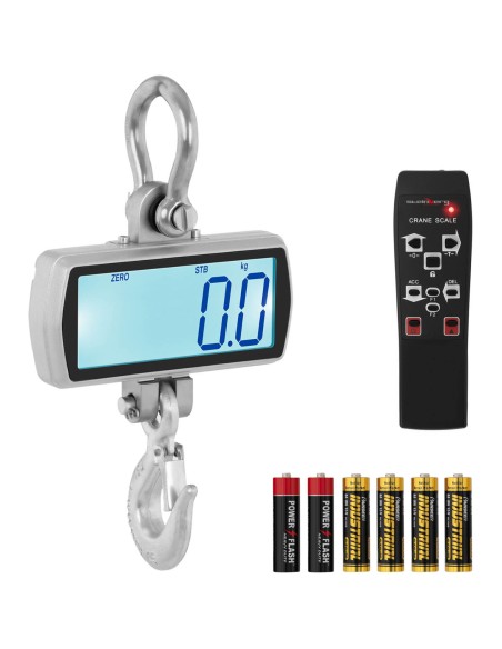 Laikymo kablio svarstyklės su nuotolinio valdymo pulteliu didelis LCD ekranas 1T 1000 / 0,5 kg Laikymo kablio svarstyklės su nuotolinio valdymo pulteliu didelis LCD ekranas 1T 1000 / 0,5 kg