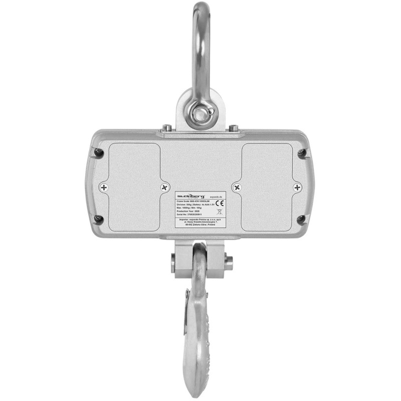 Laikymo kablio svarstyklės su nuotolinio valdymo pulteliu didelis LCD ekranas 1T 1000 / 0,5 kg