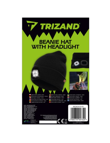 Žieminė kepurė su žibintuvėliu - juoda Trizand 22663