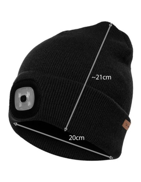 Žieminė kepurė su žibintuvėliu - juoda Trizand 22663