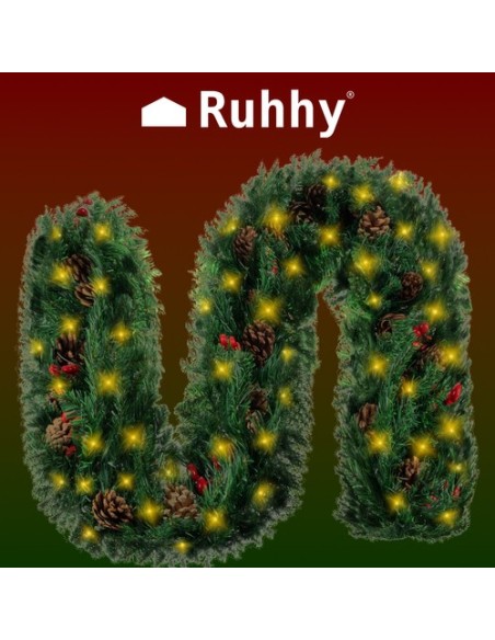 Kalėdų eglutės girlianda 2,7 m būstinė su Ruhhy 22325 lemputėmis