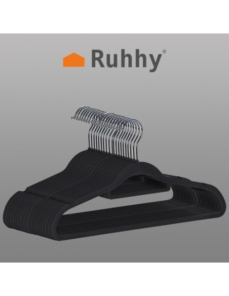 Drabužių kabykla 20 vnt - juoda Ruhhy 22536
