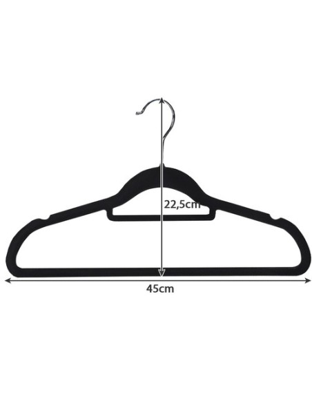 Drabužių kabykla 20 vnt - juoda Ruhhy 22536