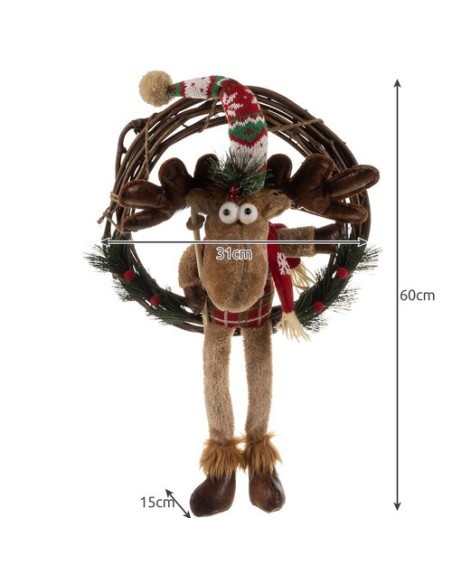 Kalėdinis vainikas ant durų – elnias Ruhhy 22316