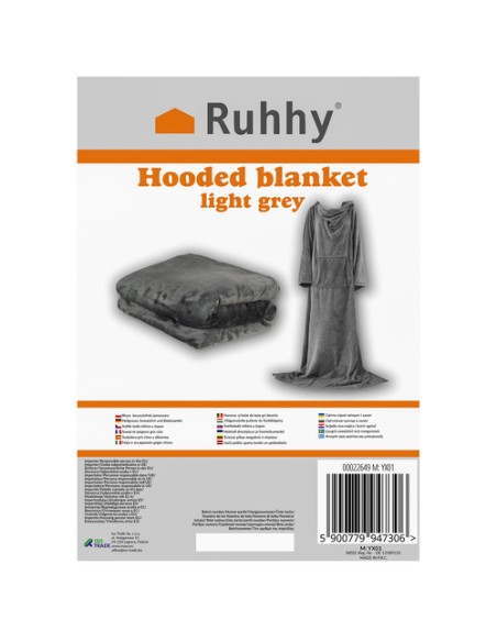 Šviesiai pilkas megztinis ir chalatas Ruhhy 22649