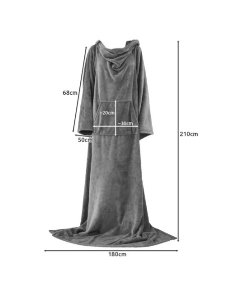 Šviesiai pilkas megztinis ir chalatas Ruhhy 22649