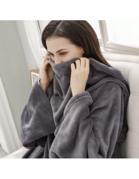 Šviesiai pilkas megztinis ir chalatas Ruhhy 22649