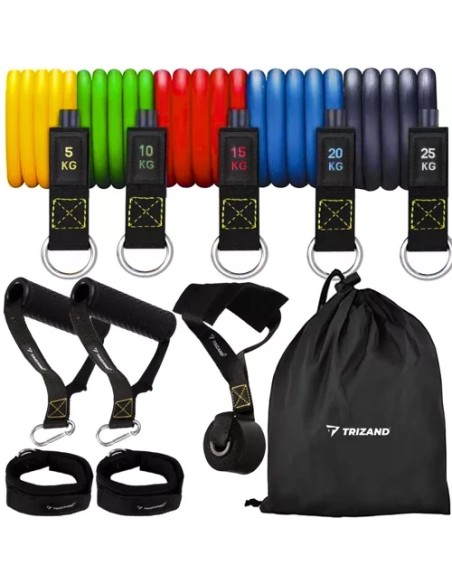 Mankštos juostų rinkinys + priedai Trizand 22716