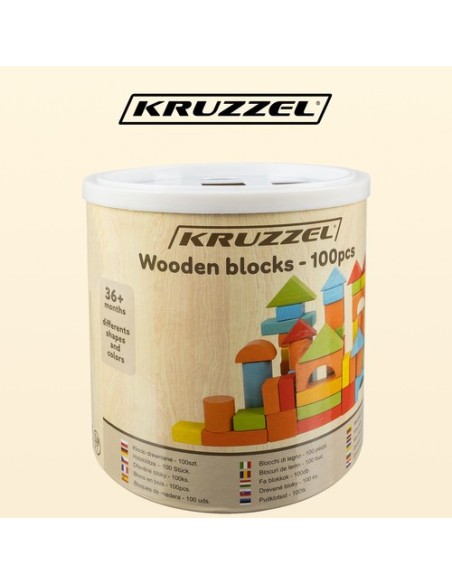 Medinės kaladėlės - 100 vnt. Kruzzel 22666