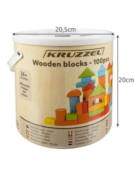 Medinės kaladėlės - 100 vnt. Kruzzel 22666