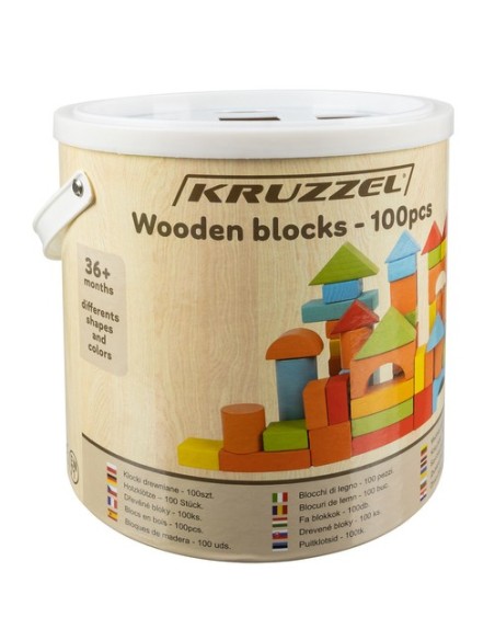 Medinės kaladėlės - 100 vnt. Kruzzel 22666