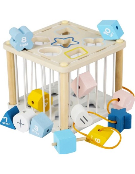 Rūšiuoklis – medinis sensorinis kubas 22885