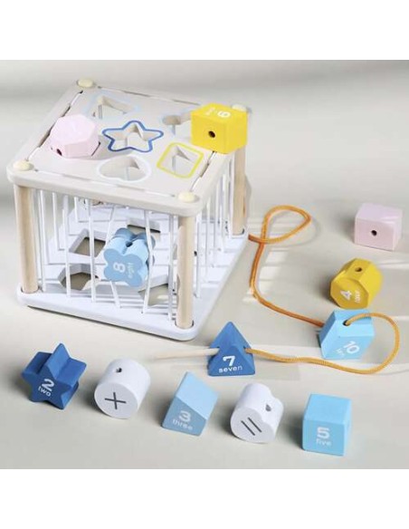 Rūšiuoklis – medinis sensorinis kubas 22885