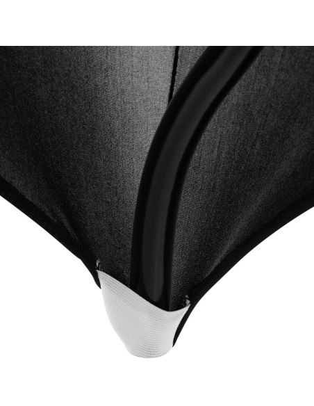 Universalus tamprus užvalkalas stačiakampio formos stalui 180 x 74 cm juodas