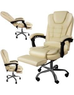 Biuro kėdė su atrama kojoms - smėlio spalvos Malatec 23287