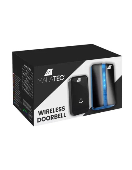 Belaidis durų skambutis juodas Malatec 23371