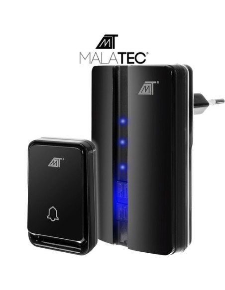 Belaidis durų skambutis juodas Malatec 23371