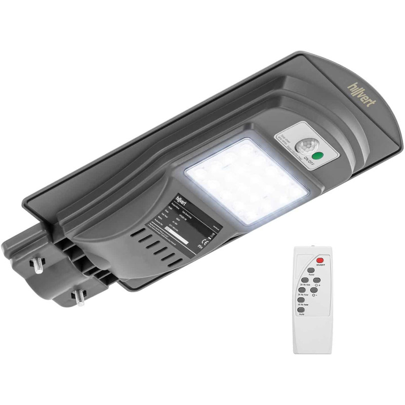 Saulės gatvių šviestuvas su judesio ir prieblandos jutikliu 20 x LED 100 W PILOT