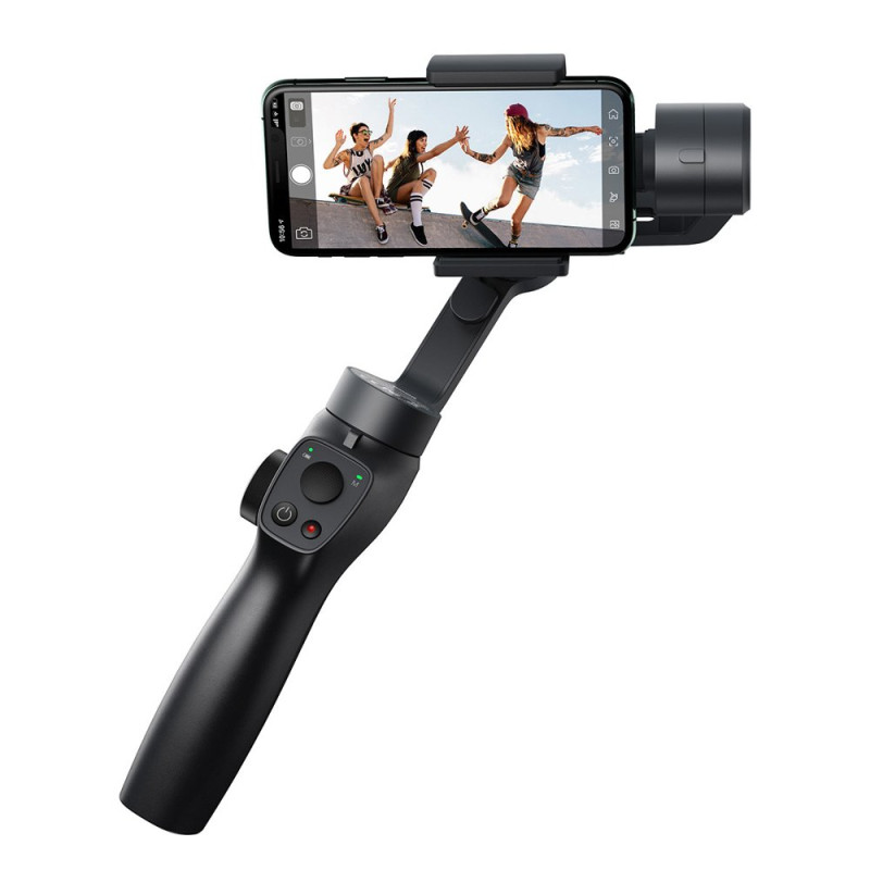 Gimbal išmaniojo telefono rankiniam 3 ašių vaizdo stabilizatorius pilkas