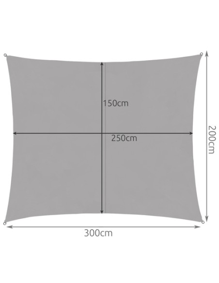 Šešėlinė burė 3x2m - pilka Gardlov 23162