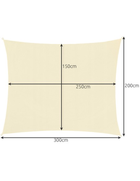 Šešėlinė burė 3x2m - smėlio spalvos Gardlov 23163