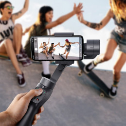 Gimbal išmaniojo telefono rankiniam 3 ašių vaizdo stabilizatorius pilkas