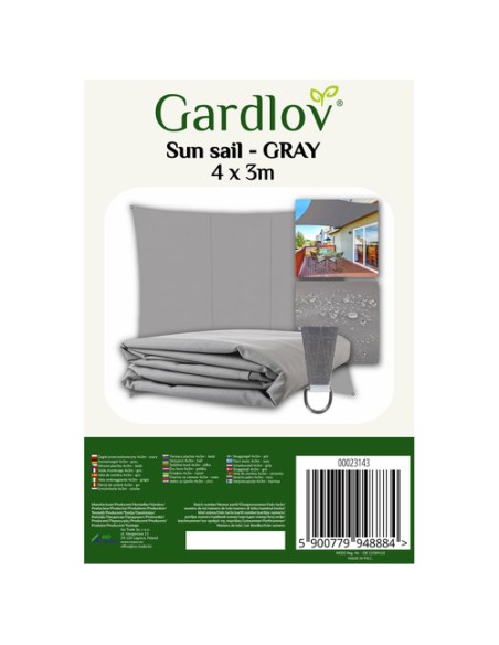 Šešėlinė burė 4x3m - pilka Gardlov 23143