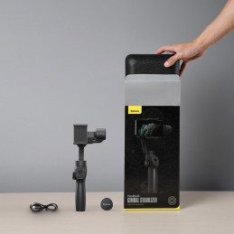 Gimbal išmaniojo telefono rankiniam 3 ašių vaizdo stabilizatorius pilkas