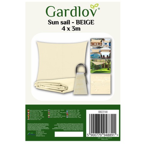 Šešėlinė burė 4x3m - smėlio spalvos Gardlov 23144