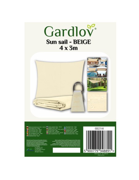 Šešėlinė burė 4x3m - smėlio spalvos Gardlov 23144