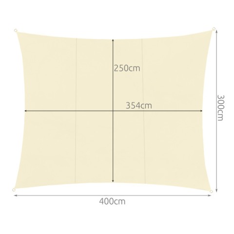 Šešėlinė burė 4x3m - smėlio spalvos Gardlov 23144