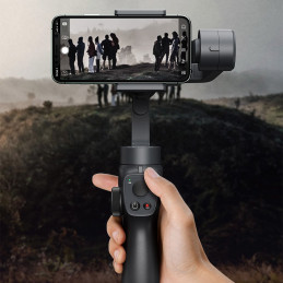 Gimbal išmaniojo telefono rankiniam 3 ašių vaizdo stabilizatorius pilkas