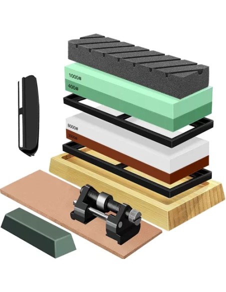 Virtuvinių peilių, kaltų, vandens akmens galandimo akmuo + dirželis RUHHY 23763