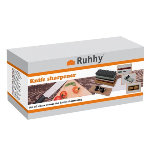 Virtuvinių peilių, kaltų, vandens akmens galandimo akmuo + dirželis RUHHY 23763