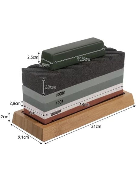 Virtuvinių peilių, kaltų, vandens akmens galandimo akmuo + dirželis RUHHY 23763