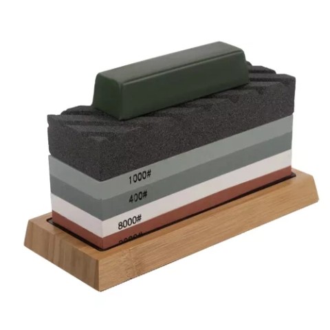 Virtuvinių peilių, kaltų, vandens akmens galandimo akmuo + dirželis RUHHY 23763