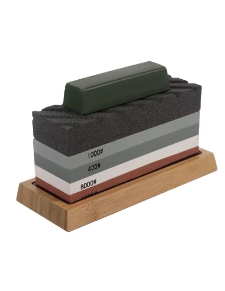 Virtuvinių peilių, kaltų, vandens akmens galandimo akmuo + dirželis RUHHY 23763