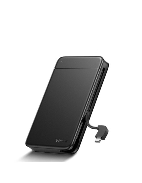 Kišeninis SSD HDD 2,5 colio SATA korpusas, integruotas USB-C laidas juodas Kišeninis SSD HDD 2,5 colio SATA korpusas, integruotas USB-C laidas juodas