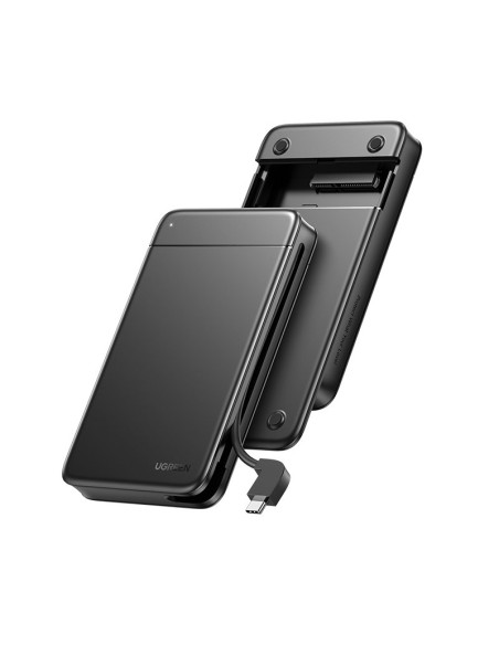 Kišeninis SSD HDD 2,5 colio SATA korpusas, integruotas USB-C laidas juodas Kišeninis SSD HDD 2,5 colio SATA korpusas, integruotas USB-C laidas juodas