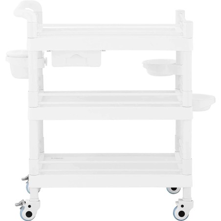 Kosmetinių procedūrų laboratorinis vežimėlis 3 lentynos 1 stalčius 83 x 53 x 99 cm 60 kg Kosmetinių procedūrų laboratorinis vežimėlis 3 lentynos 1 stalčius 83 x 53 x 99 cm 60 kg