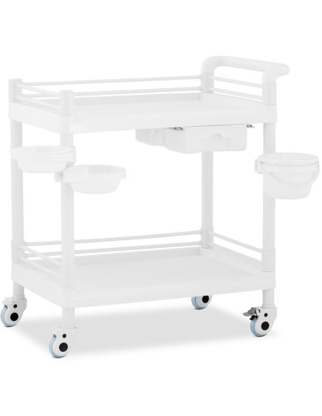 Kosmetikos laboratorinis vežimėlis 2 lentynos 1 stalčius 3 konteineriai 83 x 53 x 91 cm 40 kg Kosmetikos laboratorinis vežimėlis 2 lentynos 1 stalčius 3 konteineriai 83 x 53 x 91 cm 40 kg