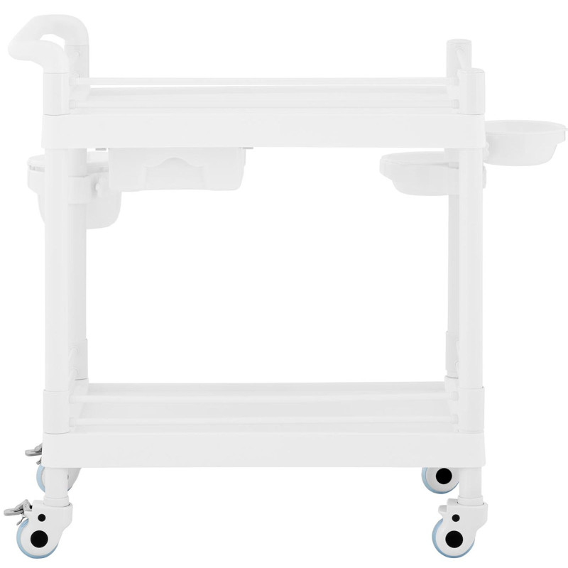 Kosmetikos laboratorinis vežimėlis 2 lentynos 1 stalčius 3 konteineriai 83 x 53 x 91 cm 40 kg