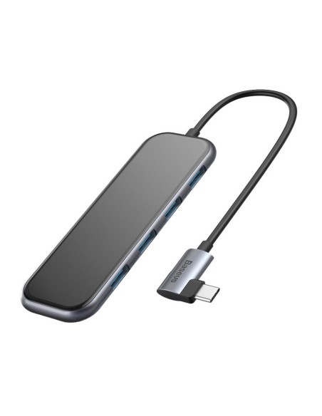 Adapteris HUB USB-C į 4x USB 3.0 USB-C PD, skirtas MacBook PC pilkas Adapteris HUB USB-C į 4x USB 3.0 USB-C PD, skirtas MacBook PC pilkas